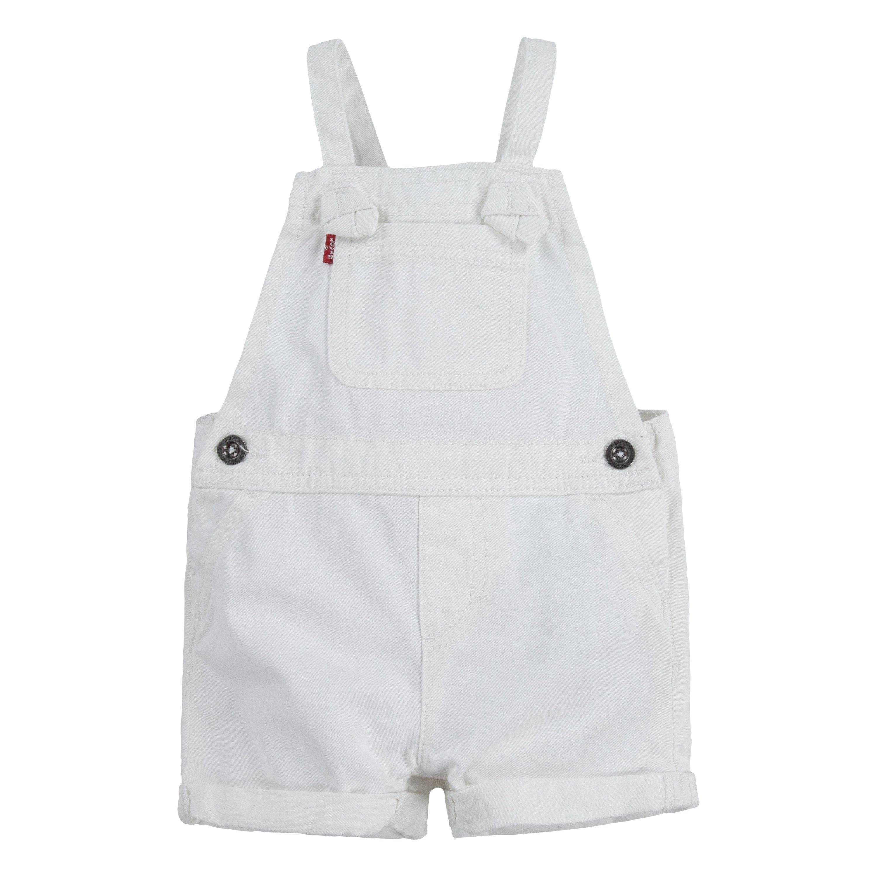Levi's Infant Girls' Knot Strap White Wash Denim Shortalls - WHITE